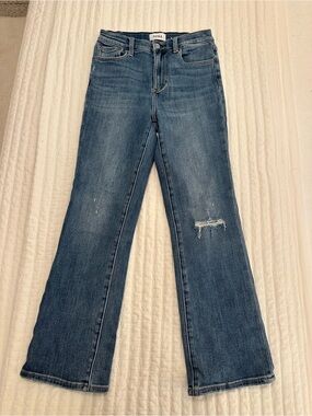 pistola Wide Leg Distressed Jeans in Medium Blue